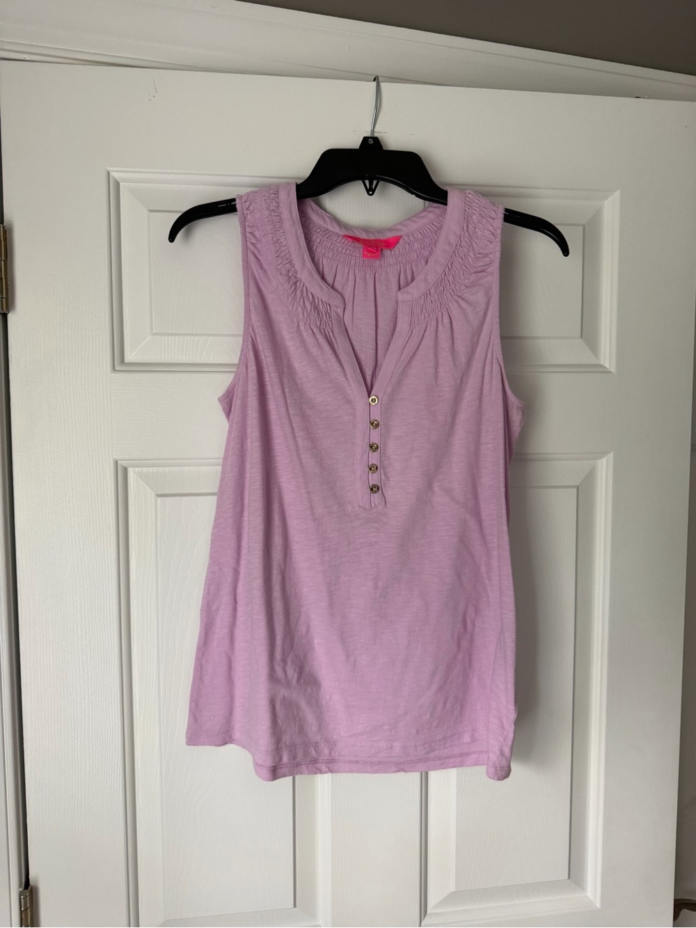 Lilly Pulitzer Lavender Henley Tank with Button Placket